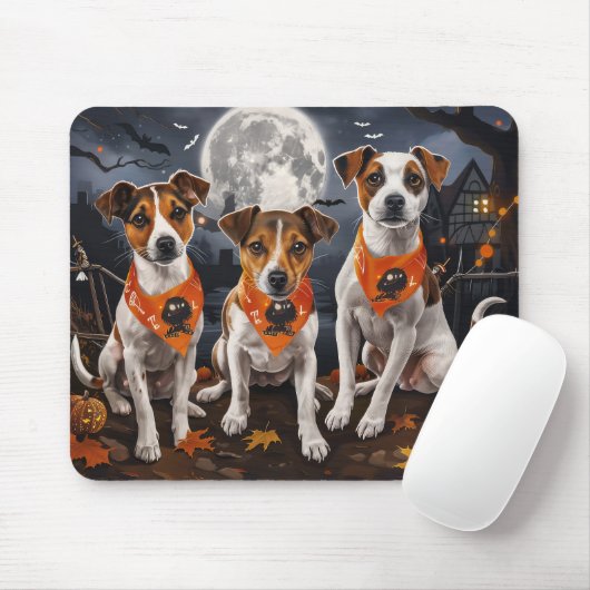 Jack Russell Halloween Spooky Muismat (Met muis)