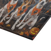 Jack Russell Halloween Spooky Snijplank (Hoek)