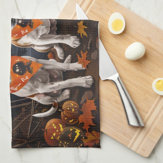 Jack Russell Halloween Spooky Theedoek (Quarter Fold)