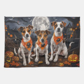Jack Russell Halloween Spooky Theedoek (Horizontaal)