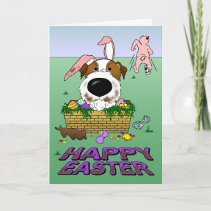 Jack Russell Happy Paskaart Feestdagen Kaart