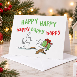 Jack Russell Happy Vakantie Hond Kerstkaart Feestdagen Kaart
