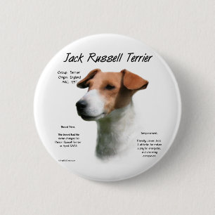 Jack Russell het Ontwerp van de Geschiedenis van T Ronde Button 5,7 Cm