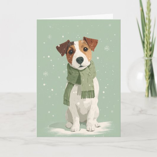 Jack Russell Holiday Greeting Kaart (Voorkant)