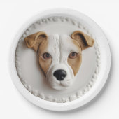 Jack Russell hond 3D geïnspireerd Papieren Bordje (Voorkant)