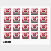 Jack Russell-hond auto met harten Valentijnsdag Vierkante Sticker (Vel)