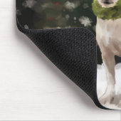 Jack Russell-hond in de sneeuw met Kerstmis Muismat (Hoek)