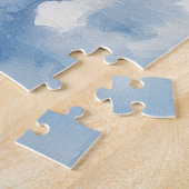 Jack Russell Hond in Sledge Laat het Sneeuw Kerstm Legpuzzel (Zijkant)