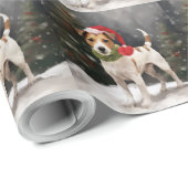 Jack Russell Hond in Sneeuw Kerstmis Cadeaupapier (Rol Hoek)