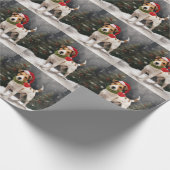 Jack Russell Hond in Sneeuw Kerstmis Cadeaupapier (Hoek)