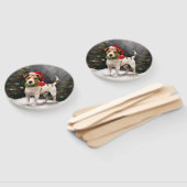 Jack Russell Hond in Sneeuw Kerstmis Handwaaier (Niet-gemonteerd)