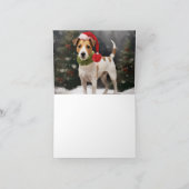 Jack Russell Hond in Sneeuw Kerstmis Kaart (Binnen)