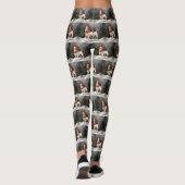 Jack Russell Hond in Sneeuw Kerstmis Leggings (Achterkant)