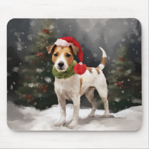 Jack Russell Hond in Sneeuw Kerstmis Muismat