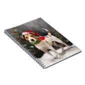 Jack Russell Hond in Sneeuw Kerstmis Notitieboek (Rechterzijde)