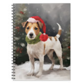 Jack Russell Hond in Sneeuw Kerstmis Notitieboek (Voorkant)