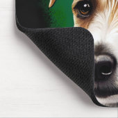 Jack Russell-hond in St. Patrick's Day-jurk Muismat (Hoek)