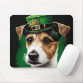 Jack Russell-hond in St. Patrick's Day-jurk Muismat (Met muis)
