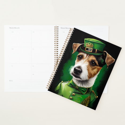 Jack Russell-hond in St. Patrick's Day-jurk Planner (Display)