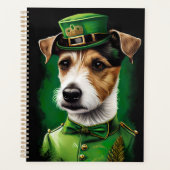 Jack Russell-hond in St. Patrick's Day-jurk Planner (Voorkant)