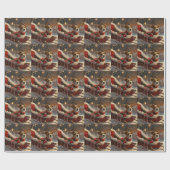 Jack Russell Hond Kerst Feestelijk Cadeaupapier (Vlak)
