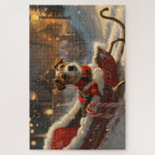 Jack Russell Hond Kerst Feestelijk Legpuzzel (Verticaal)