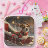 Jack Russell Hond Kerst Feestelijk Papieren Bordje (Feest)