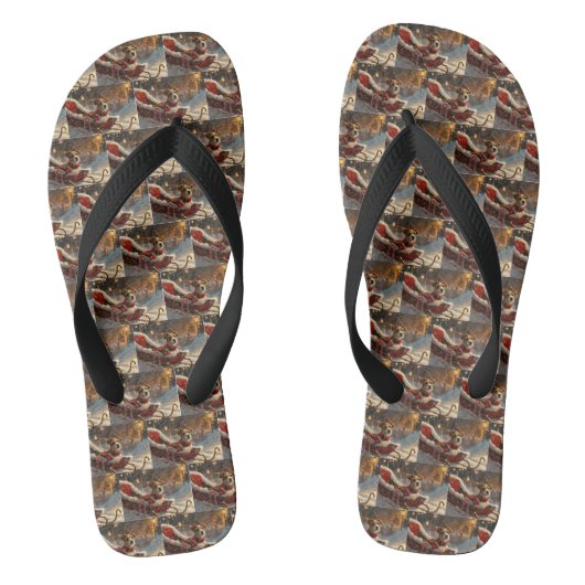 Jack Russell Hond Kerst Feestelijk Teenslippers (Voetbed)
