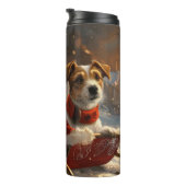 Jack Russell Hond Kerst Feestelijk Thermosbeker (Geroteerd rechts)