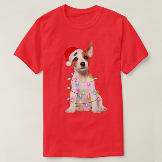 Jack Russell-hond kerstboom met kerstbomen T-shirt (Design voorkant)
