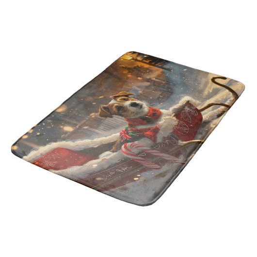 Jack Russell Hond Kerstfeest Badmat (Gekanteld)