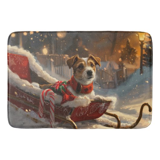 Jack Russell Hond Kerstfeest Badmat (Voorkant)
