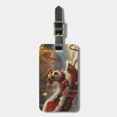 Jack Russell Hond Kerstfeest Bagagelabel (Voorkant verticaal)