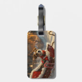 Jack Russell Hond Kerstfeest Bagagelabel (Achterkant verticaal)