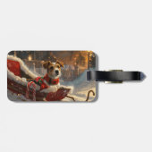 Jack Russell Hond Kerstfeest Bagagelabel (Achterkant horizontaal)