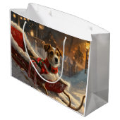 Jack Russell Hond Kerstfeest Groot Cadeauzakje (Achterkant Gekanteld)