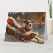 Jack Russell Hond Kerstfeest Kaart (Voorkant)