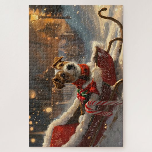 Jack Russell Hond Kerstfeest Legpuzzel (Verticaal)