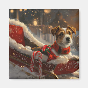 Jack Russell Hond Kerstfeest Magneet