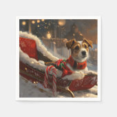 Jack Russell Hond Kerstfeest Servet (Voorkant)