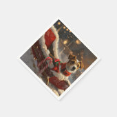 Jack Russell Hond Kerstfeest Servet (Hoek)