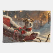 Jack Russell Hond Kerstfeest Theedoek (Horizontaal)