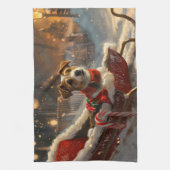 Jack Russell Hond Kerstfeest Theedoek (Verticaal)