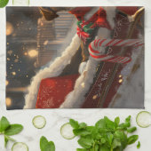 Jack Russell Hond Kerstfeest Theedoek (Gevouwen)