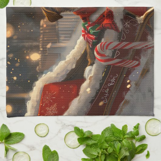 Jack Russell Hond Kerstfeest Theedoek (Gevouwen)