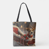 Jack Russell Hond Kerstfeest Tote Bag (Achterkant)