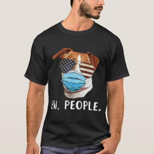 Jack Russell-hond met gezichtsmasker Vlag van de V T-shirt