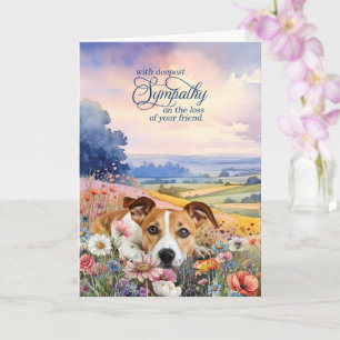 Jack Russell-hond met wilde bloemen huisdier condo Kaart