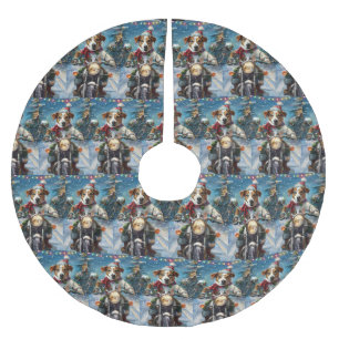 Jack Russell Hond Rijden Motorfiets Kerstmis Kerstboom Rok