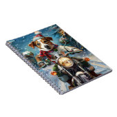 Jack Russell Hond Rijden Motorfiets Kerstmis Notitieboek (Rechterzijde)